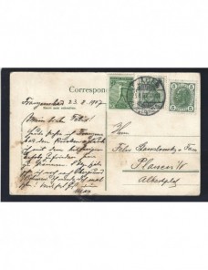 Tarjeta postal ilustrada Austria franqueo mixto Otros Europa - 1900 a 1930.