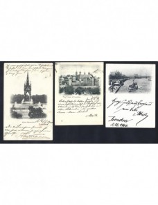 Tres tarjetas postales ilustradas Gran Bretaña Londres Gran Bretaña - Siglo XIX.