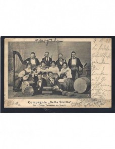 Tarjeta postal Alemania fotografía banda de música Alemania - Siglo XIX.