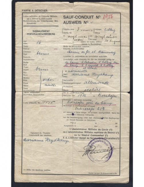 Salvoconducto militar Bélgica I Guerra Mundial Bando Aliado - I Guerra Mundial. Salvoconducto militar Bélgica I Guerra Mundial Bando Aliado - I Guerra Mundial.