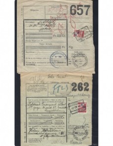 Dos boletines de expedición paquetes postales Bélgica Otros Europa - 1931 a 1950.