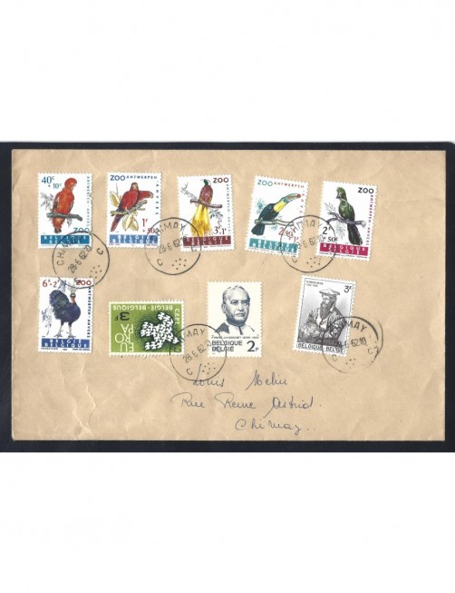 Lote temático. Tema aves. Carta Bélgica franqueo serie pájaros Sellos. Lote temático. Tema aves. Carta Bélgica franqueo serie pájaros Sellos.