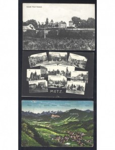 Tres tarjetas postales ilustradas Alemania I Guerra Mundial felpost Imperios Centrales - I Guerra Mundial.