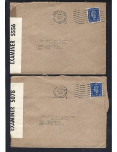 Tres cartas Gran Bretaña censura II G.M. Bando Aliado - II Guerra Mundial.