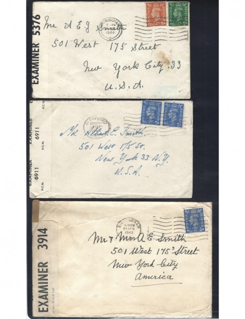 Tres cartas Gran Bretaña censura II G.M. Bando Aliado - II Guerra Mundial. Tres cartas Gran Bretaña censura II G.M. Bando Aliado - II Guerra Mundial.
