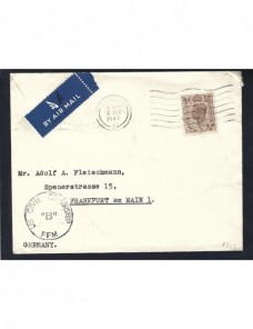 Carta correo aéreo Gran Bretaña censura militar Alemania Bizona Gran Bretaña - 1931 a 1950.