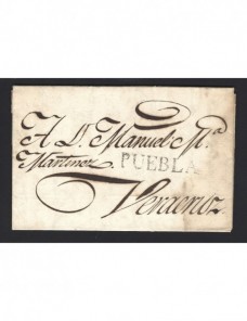 Carta México prefilatelia marca de origen Puebla Otros Mundial - Siglo XIX.