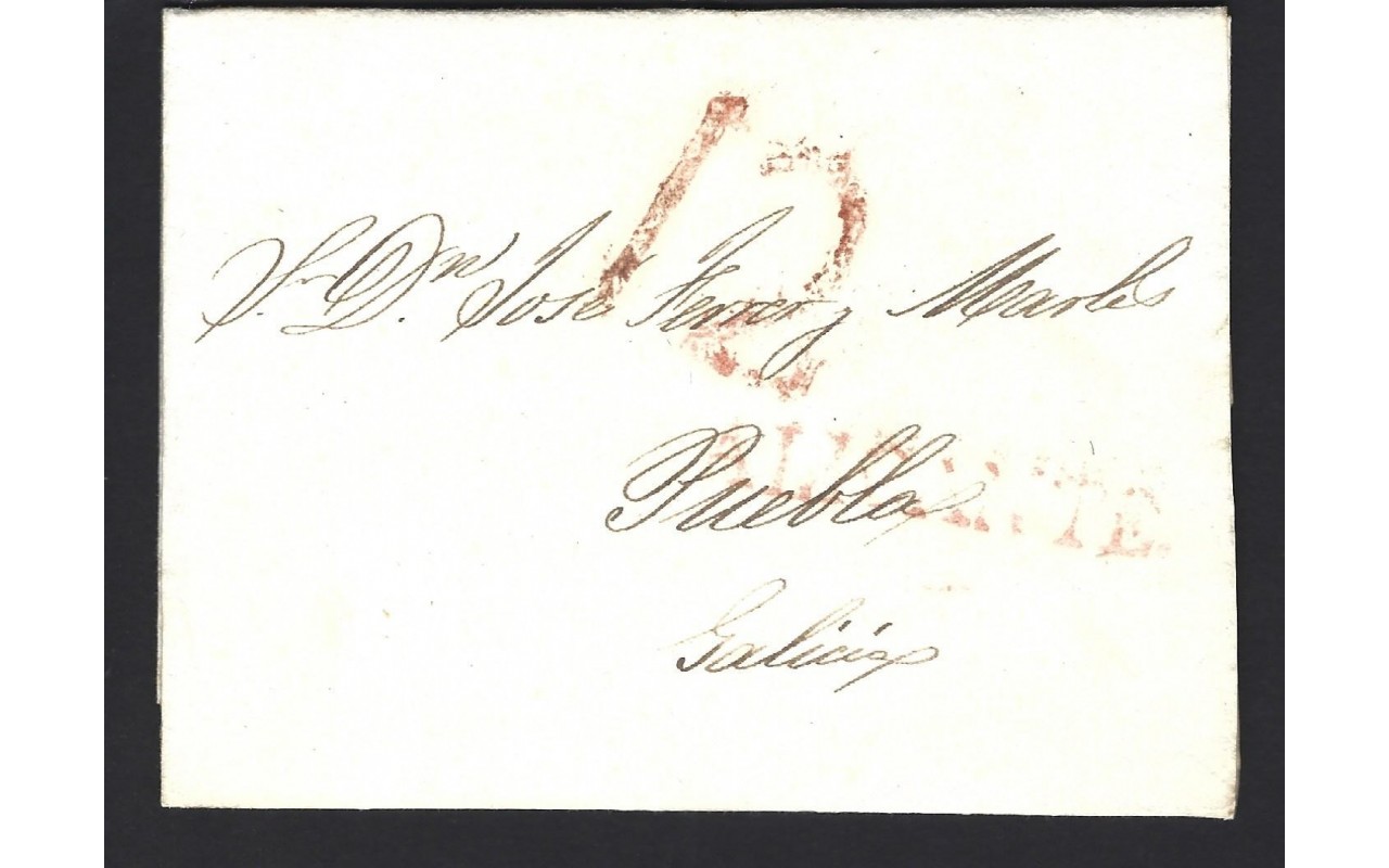 Carta España prefilatelia Alicante marca de origen España - Siglo XIX.