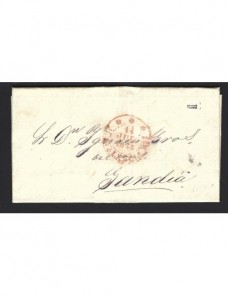 Carta España prefilatelia Valencia matasellos Baeza España - Siglo XIX.