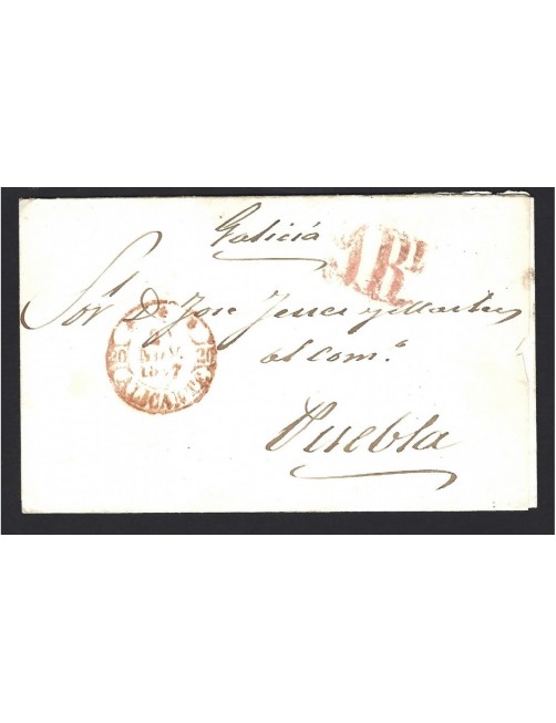 Carta España prefilatelia Alicante matasellos Baeza España - Siglo XIX. Carta España prefilatelia Alicante matasellos Baeza España - Siglo XIX.