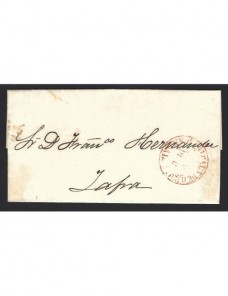 Carta España prefilatelia Alcalá de Guadaira matasellos Baeza y tránsito España - Siglo XIX.