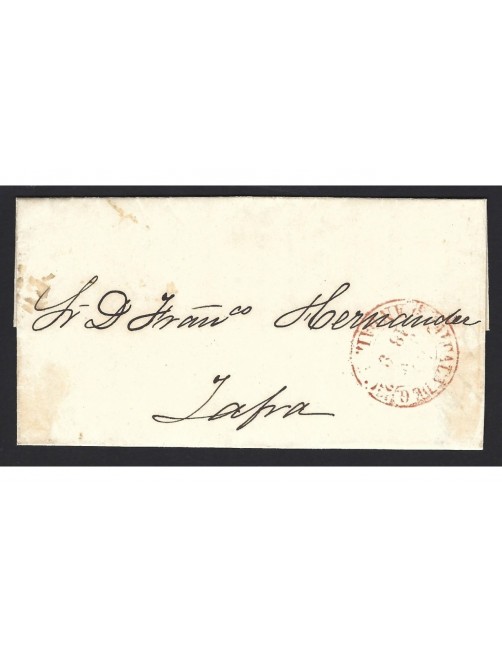 Carta España prefilatelia Alcalá de Guadaira matasellos Baeza y tránsito España - Siglo XIX. Carta España prefilatelia Alcalá de Guadaira matasellos Baeza y tránsito España - Siglo XIX.