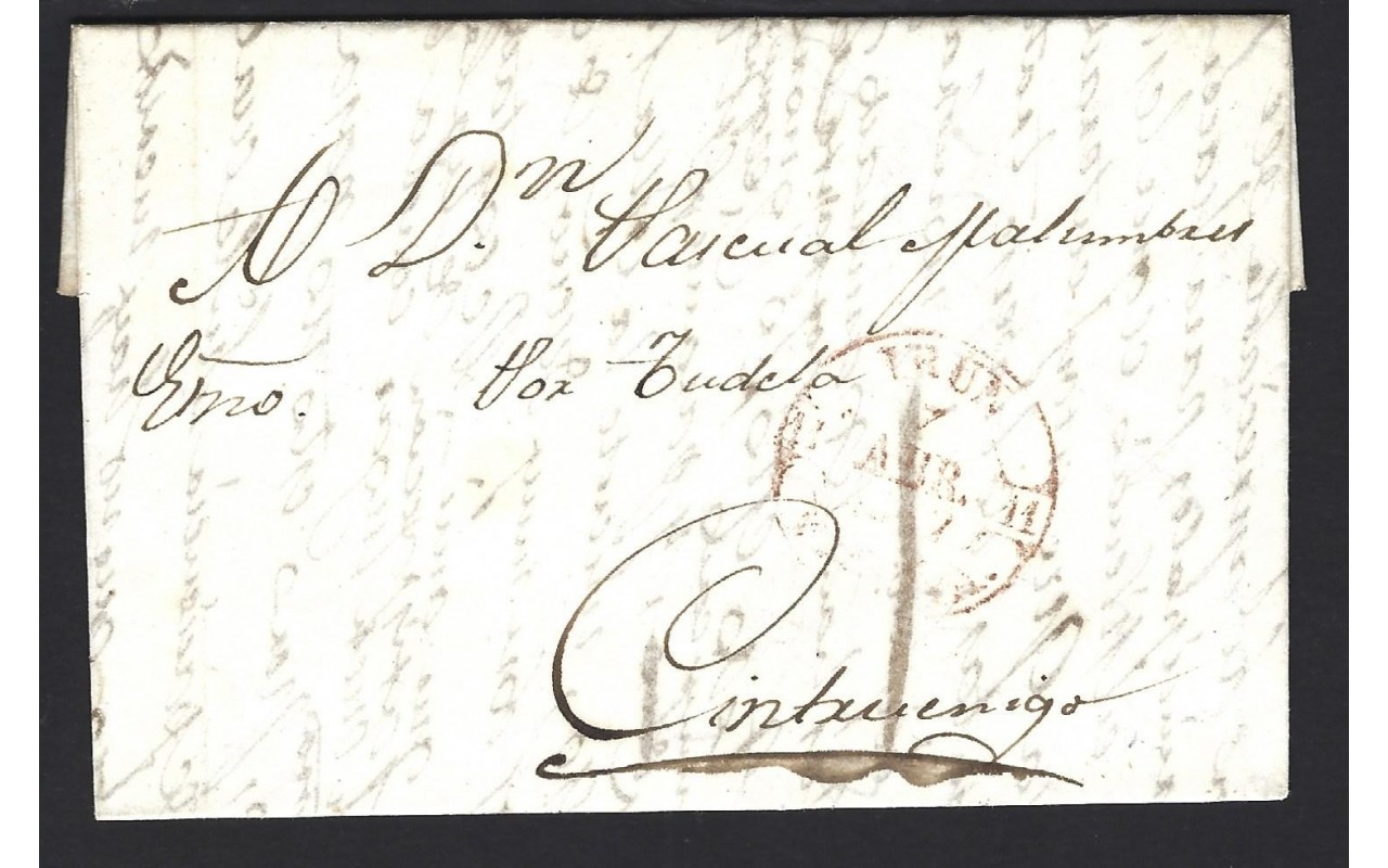 Carta España prefilatelia Irún matasellos Baeza España - Siglo XIX.
