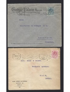 Dos cartas España Alfonso XIII España - 1900 a 1930.