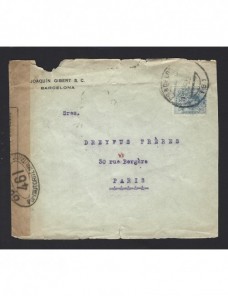 Carta España Alfonso XIII censura I Guerra Mundial España - 1900 a 1930.