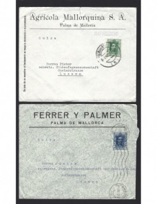 Dos cartas España Alfonso XIII España - 1900 a 1930.