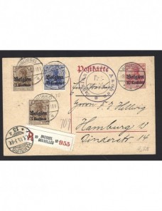 Tarjeta entero postal Alemania I G.M. ocupación Bélgica certificado Imperios Centrales - I Guerra Mundial.