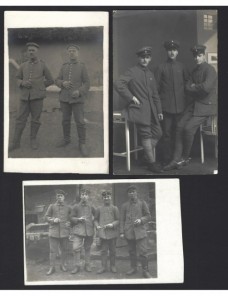 Tres tarjetas postales fotográficas Alemania I G.M. grupos de soldados Imperios Centrales - I Guerra Mundial.