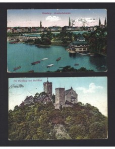Dos tarjetas postales ilustradas Alemania gran inflación Alemania - 1900 a 1930.