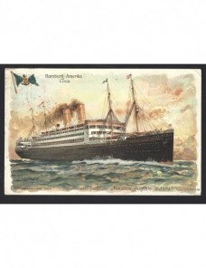 Tarjeta postal ilustrada Alemania correo marítimo Alemania - 1900 a 1930.