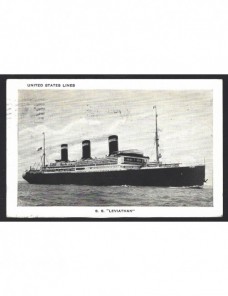 Tarjeta postal ilustrada Estados Unidos correo marítimo tasas EEUU - 1900 a 1930.
