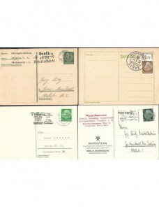Cuatro tarjetas postales Alemania con matasellos propaganda III  Reich Alemania - 1931 a 1950.
