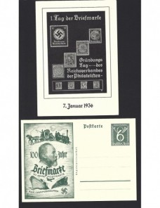 Dos tarjetas entero postales Alemania III Reich Día del Sello Alemania - 1931 a 1950.