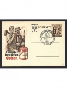 Tarjeta entero postal Alemania III Reich Potencias del eje - II Guerra Mundial.