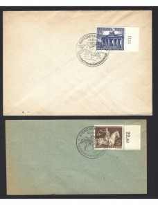 Lote Temático. Tema caballos. Dos cartas Alemania con matasellos especiales Matasellos y franqueos mecánicos.