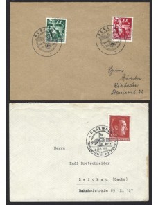 Tres cartas Alemania III Reich matasellos especiales Alemania - 1931 a 1950.