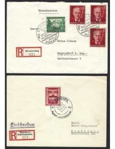 Tres cartas certificadas Alemania III Reich matasellos especiales Alemania - 1931 a 1950.