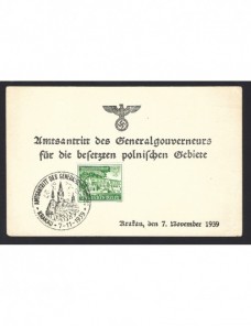 Tarjeta postal Alemania gobierno de Polonia ocupada II Guerra Mundial Potencias del eje - II Guerra Mundial.