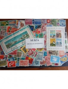 Lote de 600 sellos surtidos de Suiza calidad usado Otros Europa - Desde 1950.