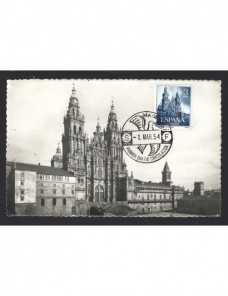 Tarjeta primer día sello Santiago de Compostela España - Desde 1950.