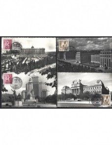 Lote de 7 tarjetas postales ilustradas Madrid matasellos especial España - Desde 1950.