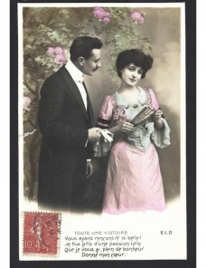 Tarjeta postal ilustrada Argelia francesa imagen romántica Colonias y posesiones - 1900 a 1930.