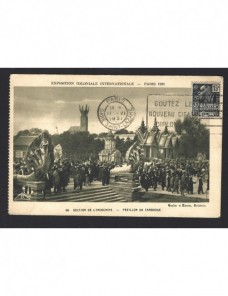 Tarjeta postal máxima Francia Exposición Colonial Francia - 1931 a 1950.