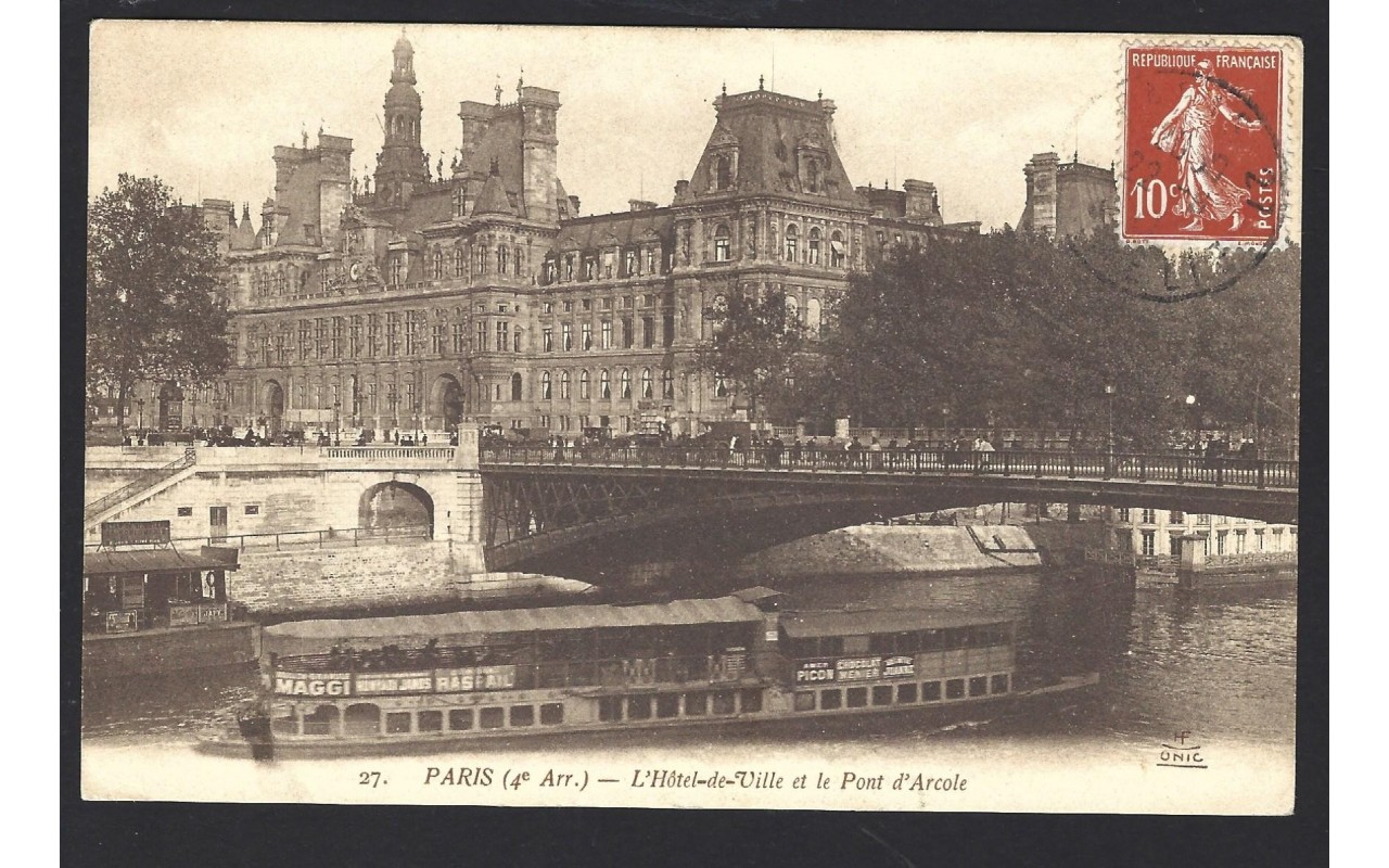 Tarjeta postal ilustrada Francia imagen de París Francia - 1900 a 1930.