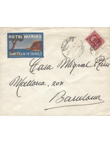 Carta España II República Palamós publicidad hotel España - 1931 a 1950.