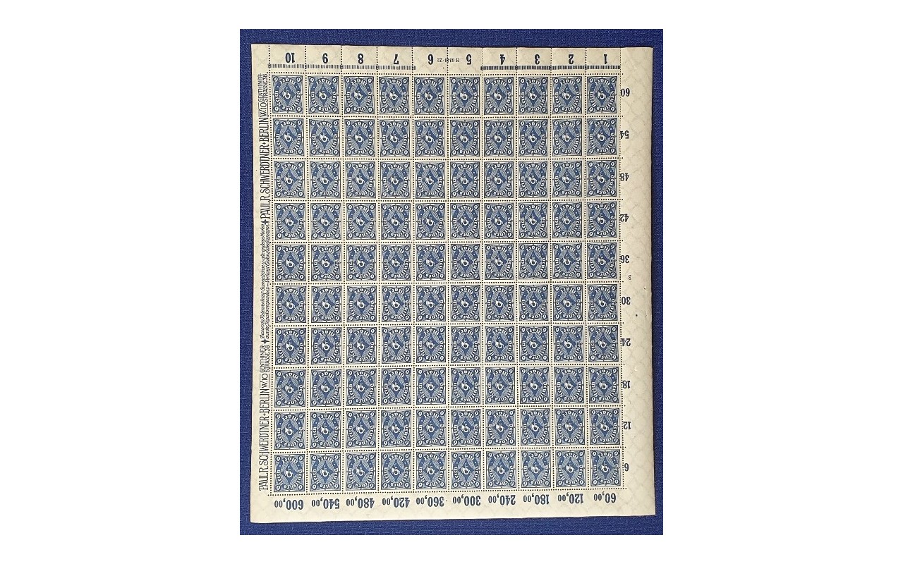 Pliego de sellos Alemania completo 1922 Alemania - 1900 a 1930.