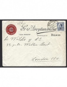 Carta España Bilbao España - 1931 a 1950.