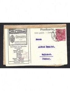 Tarjeta postal comercial Imperio Austrohúngaro con censura militar Otros Europa - 1900 a 1930.