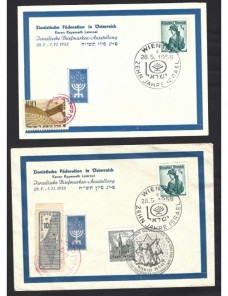 Lote temático. Tema  política. Dos cartas Austria aniversario Israel Otros Europa - Desde 1950.